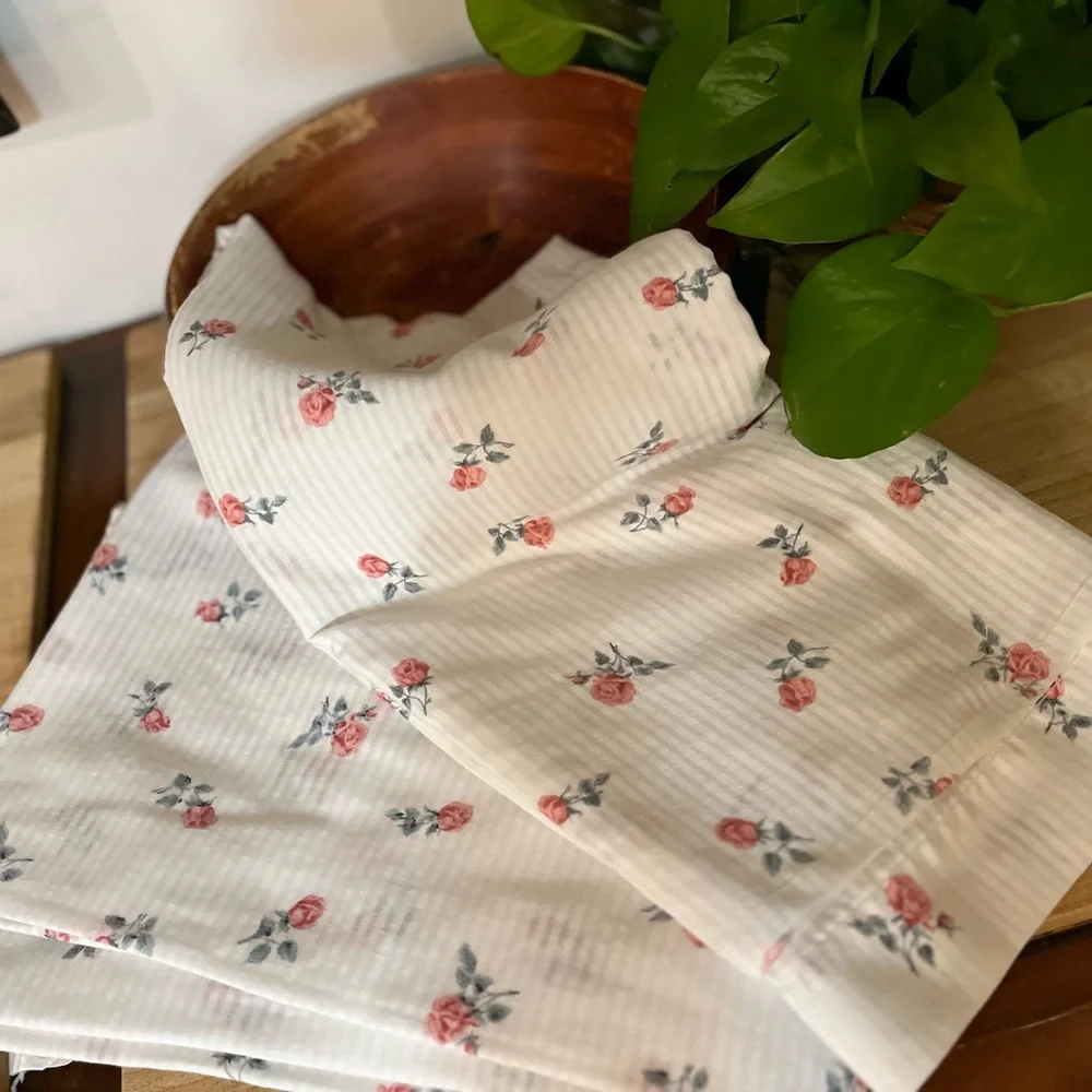 2 Vintage Shabby Chic Flat Sheets